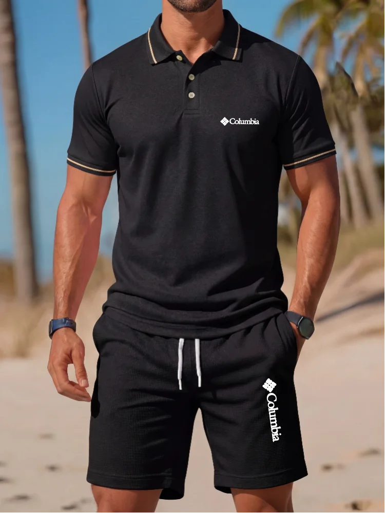 Men'S Fashion Brand - Brand Printed Polo Shirt Short Sleeved