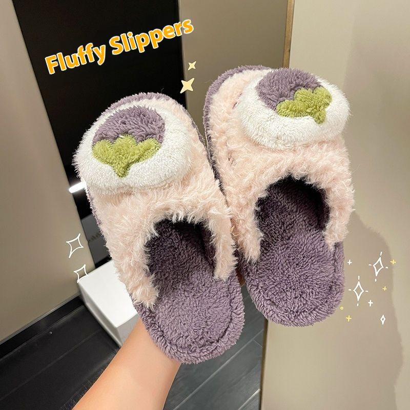Men'S Fashion Houses - Women fluffy Cotton Slippers Winter Cartoon