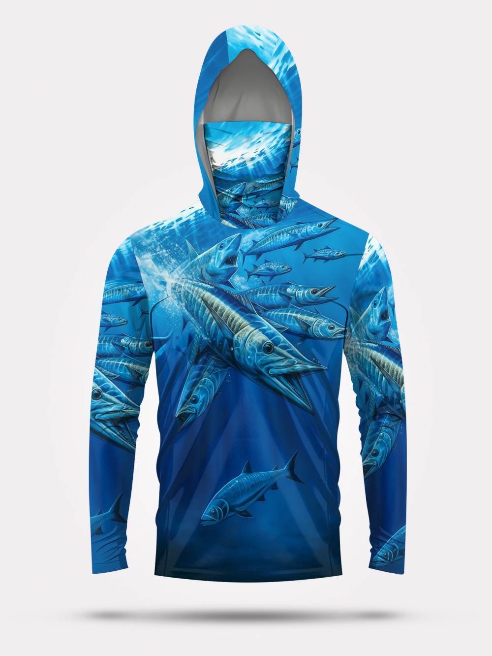 Mens Fashion Top - Men's Summer Fashion Fish School Print