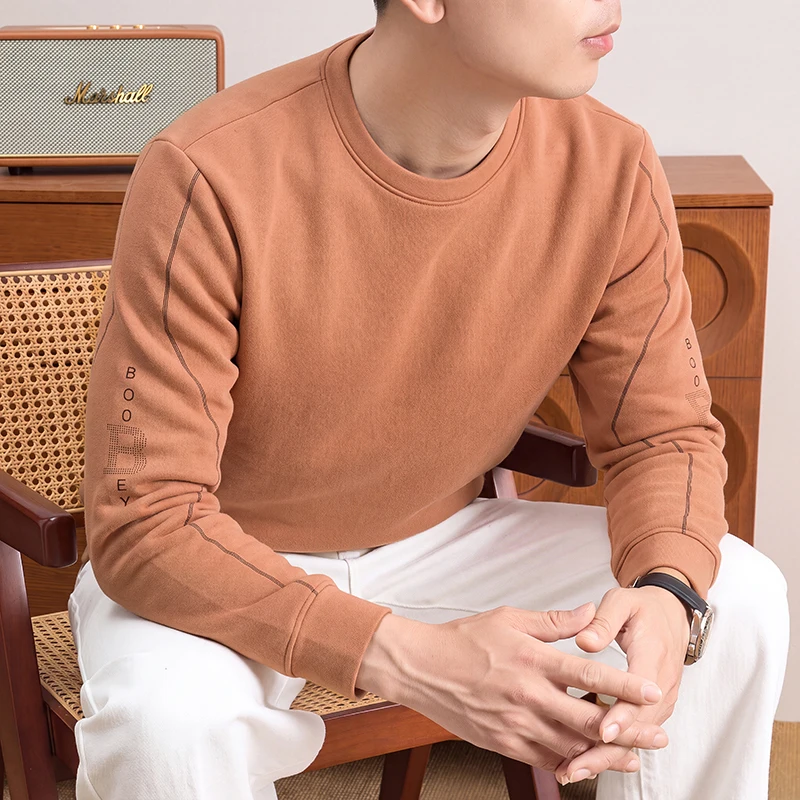 Mens Fashion Casual - Mens Daily Crew Neck Sweatshirt Long‑Sleeve