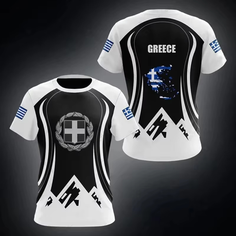 Greece Flag Map 3d Printed T S - Men'S Fashion Greece ulasan dan harga