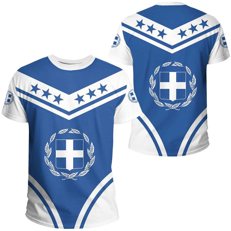Greece Flag Map 3d Printed T S - Men'S Fashion Greece ulasan dan harga