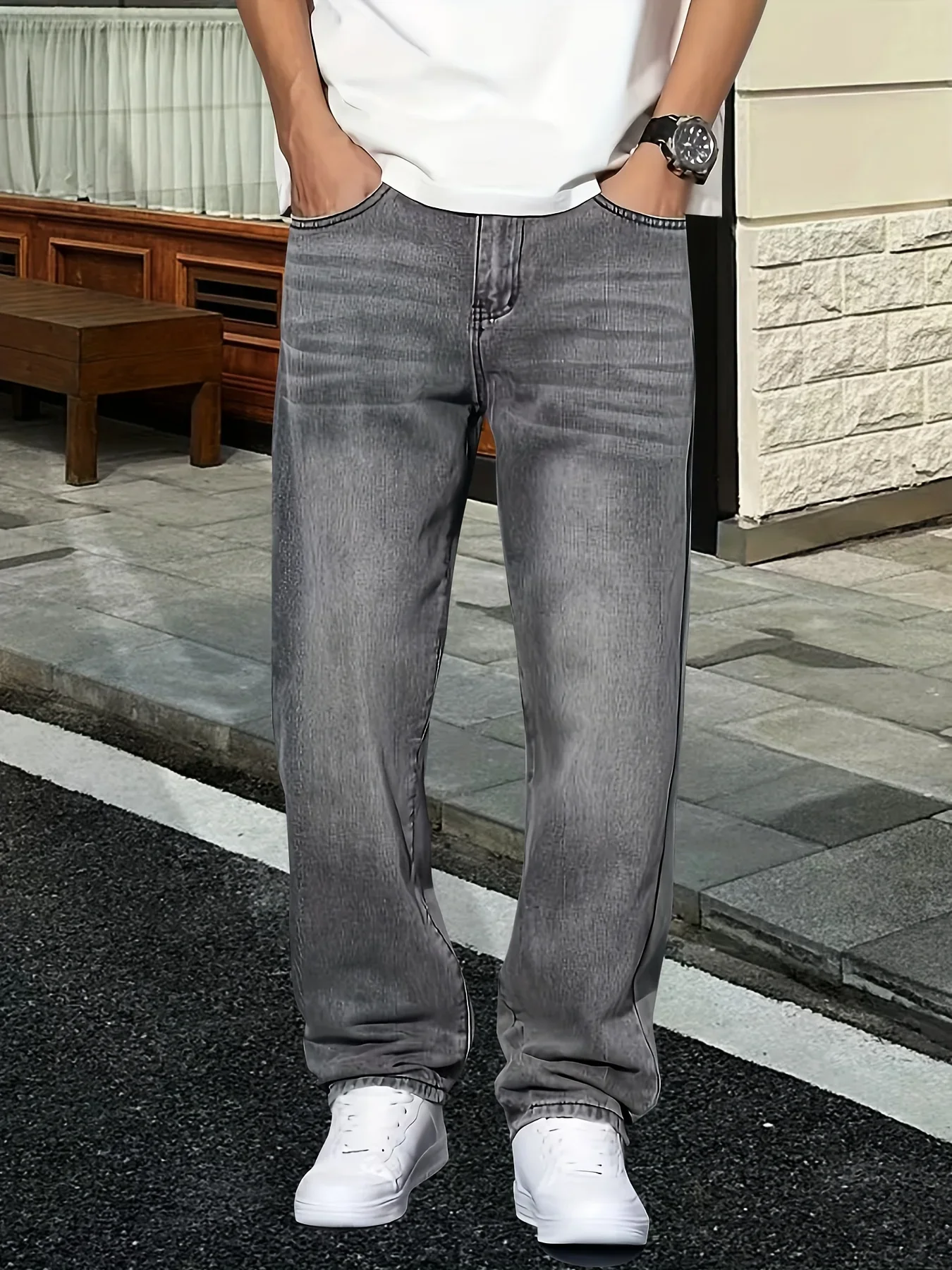 Men's fashion grey jeans casua - Men'S Fashion Grey Jeans ulasan dan harga