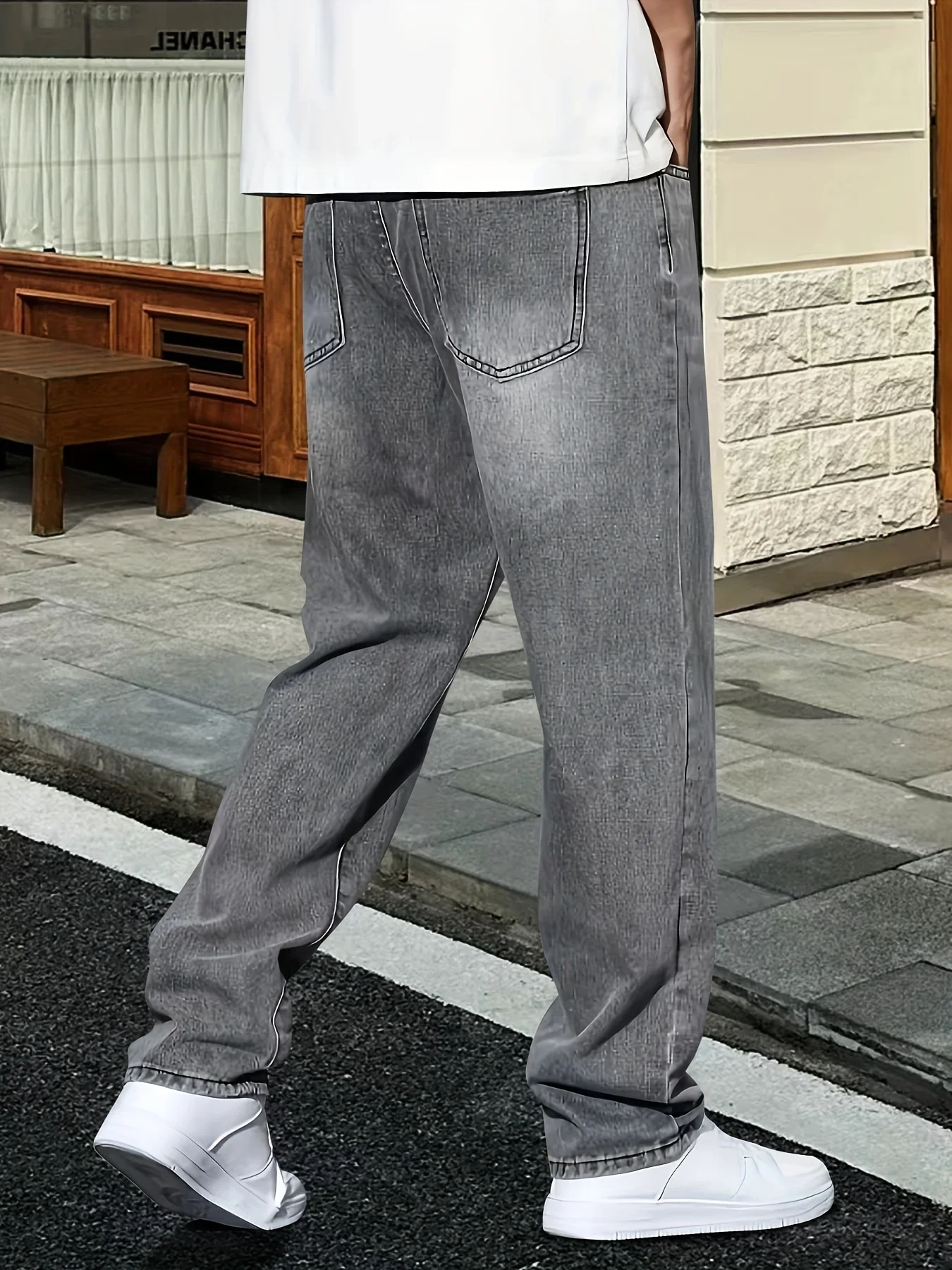 Men's fashion grey jeans casua - Men'S Fashion Grey Jeans ulasan dan harga