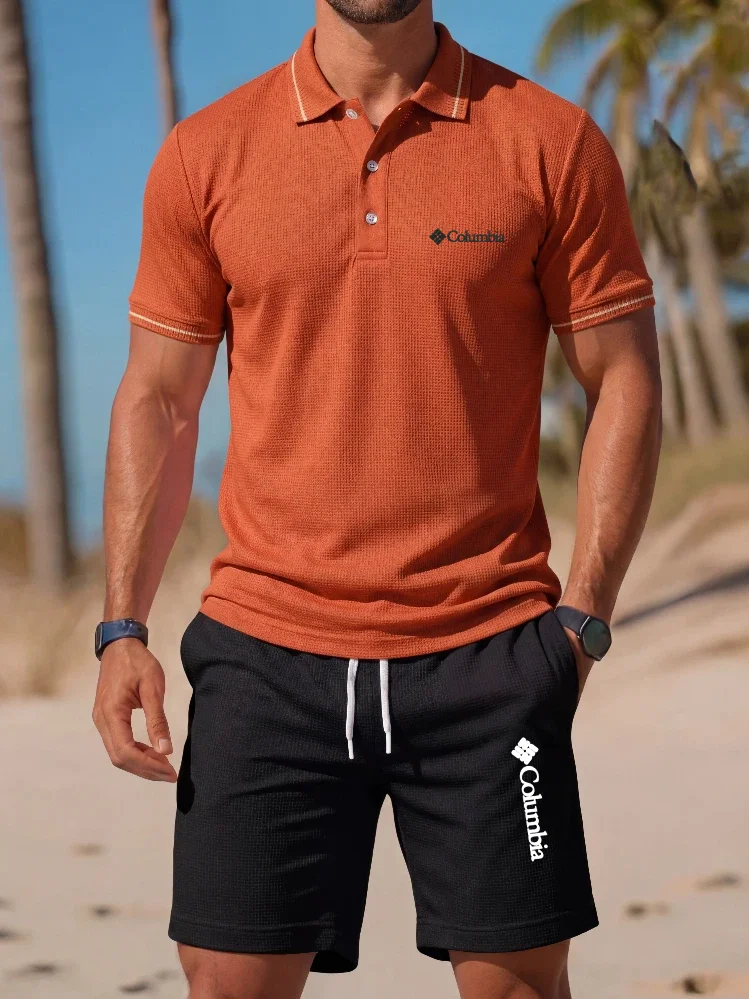 Brand Printed Polo Shirt Short - Men'S Fashion Brand ulasan dan harga