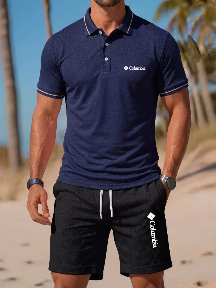 Brand Printed Polo Shirt Short - Men'S Fashion Brand ulasan dan harga