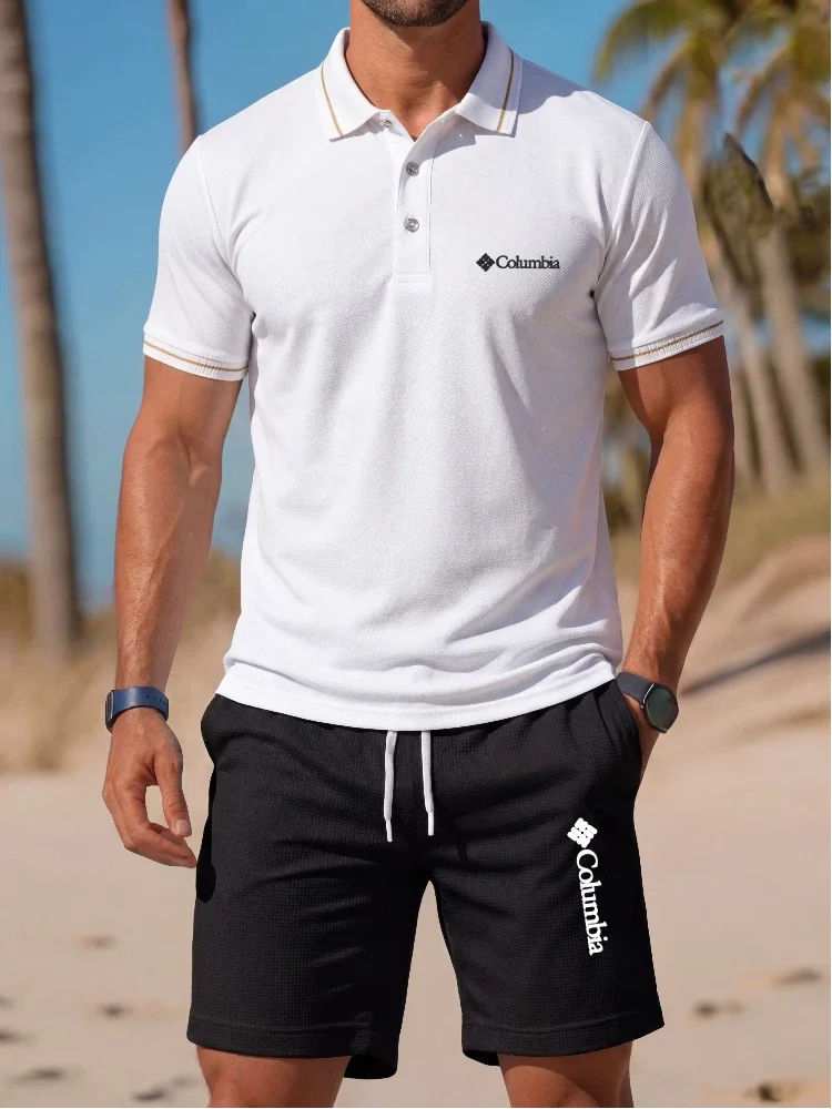 Brand Printed Polo Shirt Short - Men'S Fashion Brand ulasan dan harga