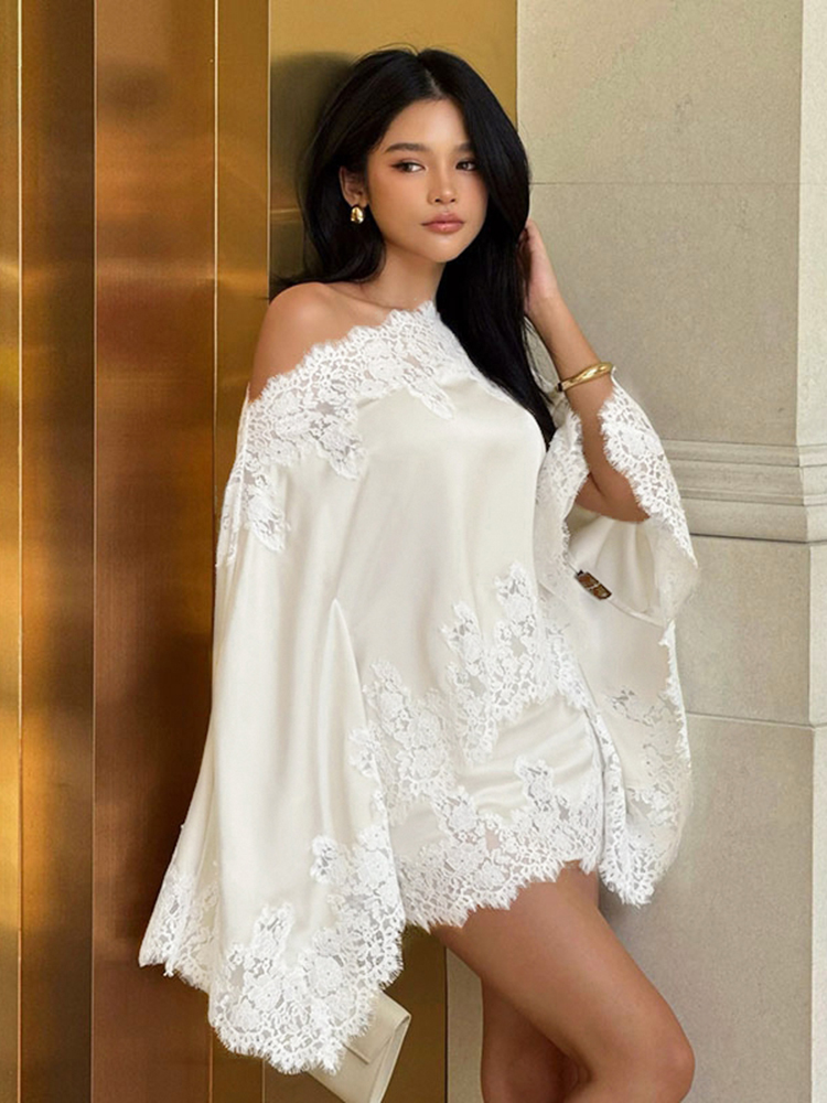Elegant Lace Patchwork Women's - Men'S Fashion Line ulasan dan harga