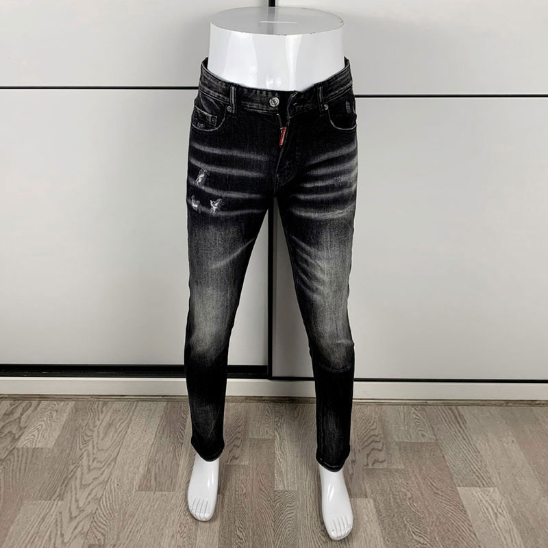 Street Fashion Men's Tight Bla - Men'S Fashion Grey Jeans ulasan dan harga