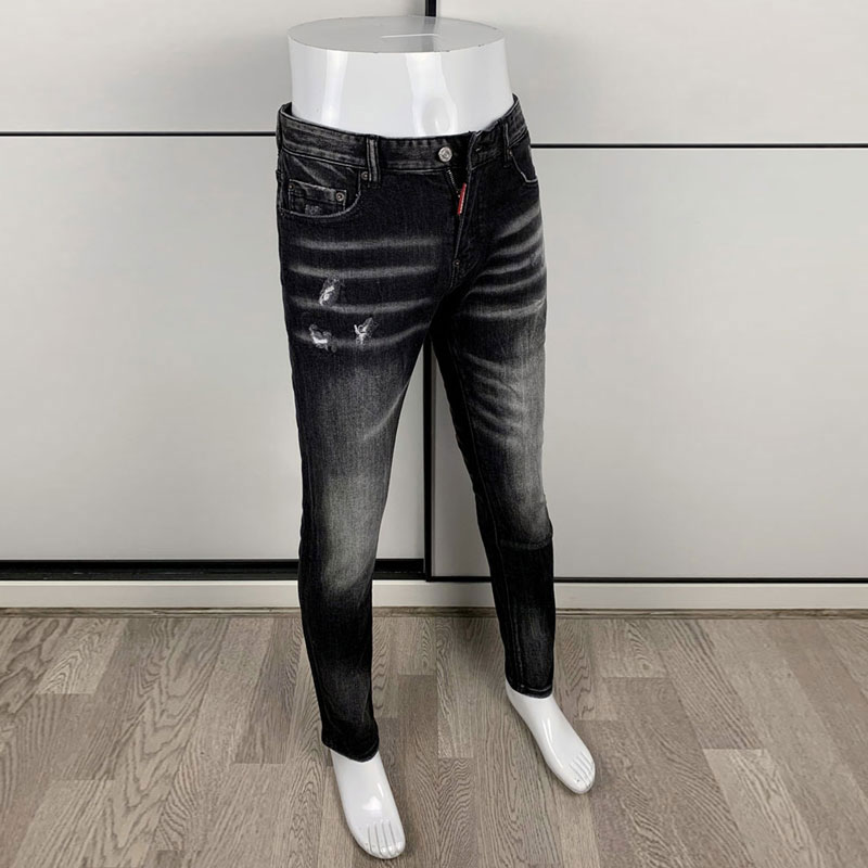 Street Fashion Men's Tight Bla - Men'S Fashion Grey Jeans ulasan dan harga