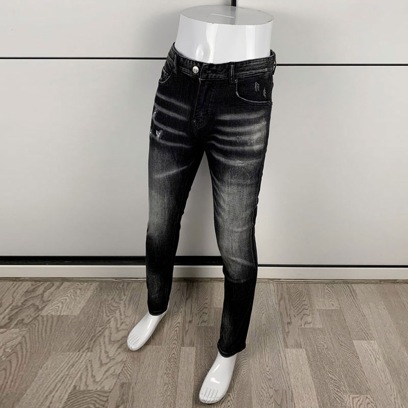 Street Fashion Men's Tight Bla - Men'S Fashion Grey Jeans ulasan dan harga