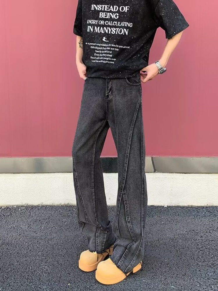 2026 Pantalon Y2K Fashion Blac - Men'S Fashion Grey Jeans ulasan dan harga