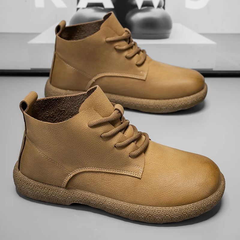 Men Ankle Boots Brown Short Bo - Men'S Fashion For 45 Years Old ulasan dan harga
