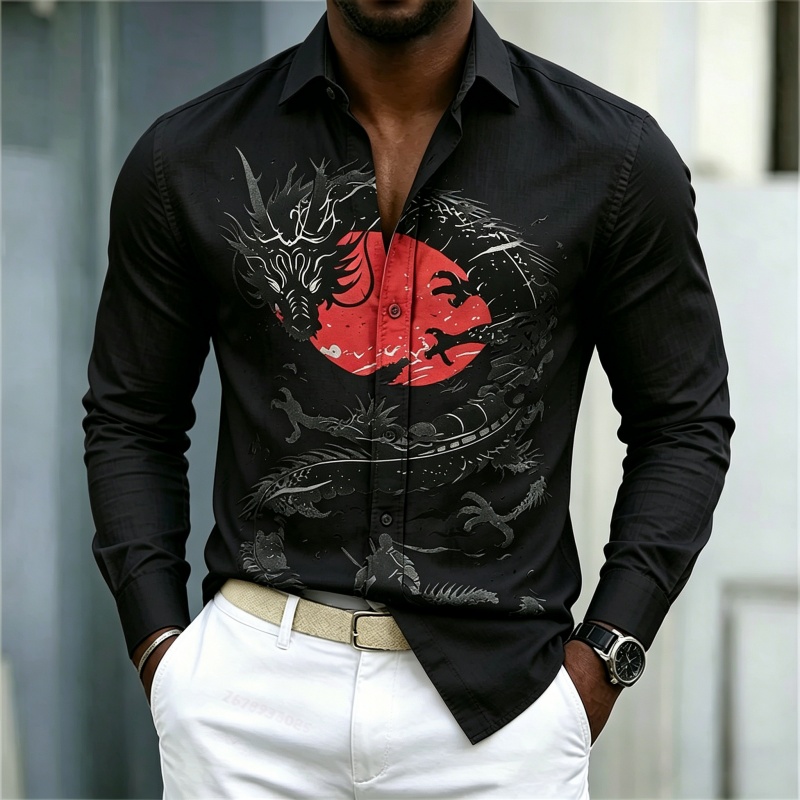 2026 New Men's Shirt White Bla - Mens Fashion Top ulasan dan harga