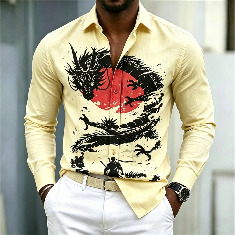 2026 New Men's Shirt White Bla - Mens Fashion Top ulasan dan harga