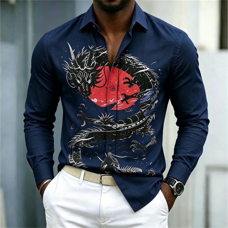 2026 New Men's Shirt White Bla - Mens Fashion Top ulasan dan harga