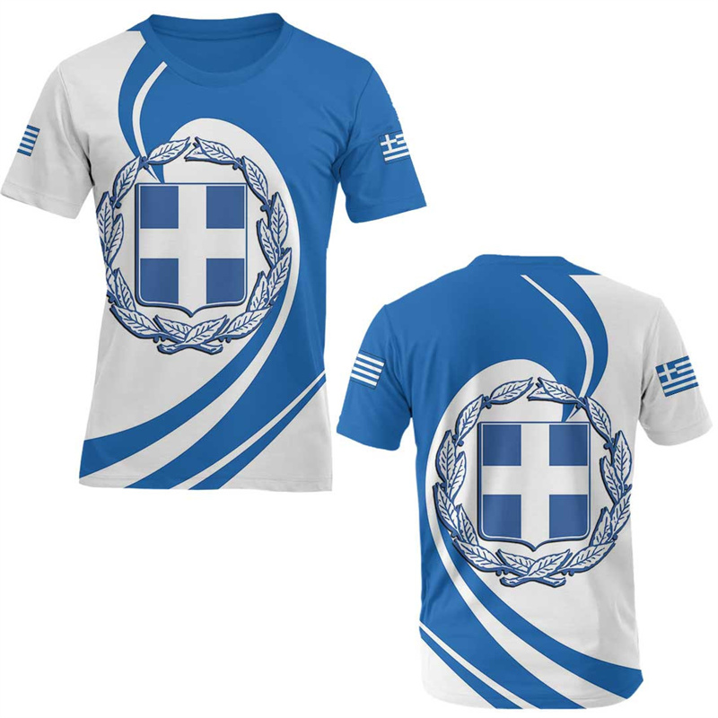 Greece Flag Map 3d Printed T S - Men'S Fashion Greece ulasan dan harga