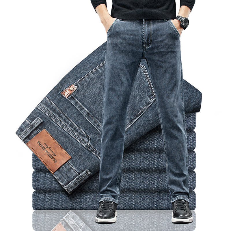 men's slim jeans 2024 autumn n - Men'S Fashion Grey Jeans ulasan dan harga
