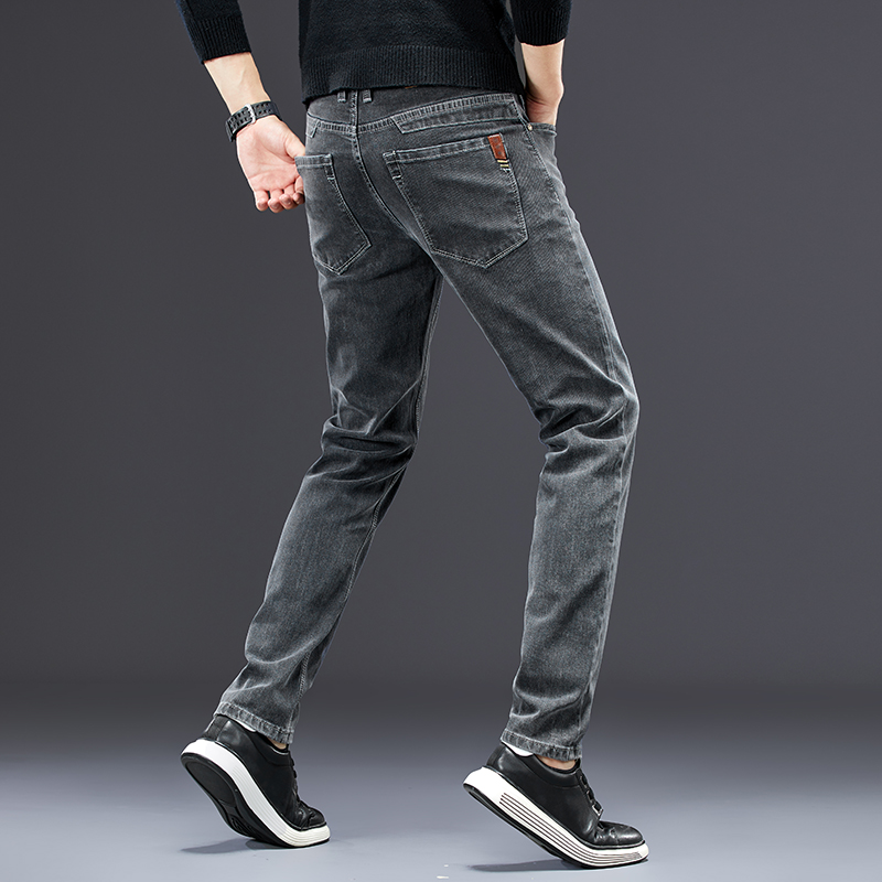 men's slim jeans 2024 autumn n - Men'S Fashion Grey Jeans ulasan dan harga