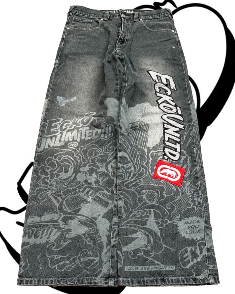 American Fashion Printing Jean - Men'S Fashion Grey Jeans ulasan dan harga