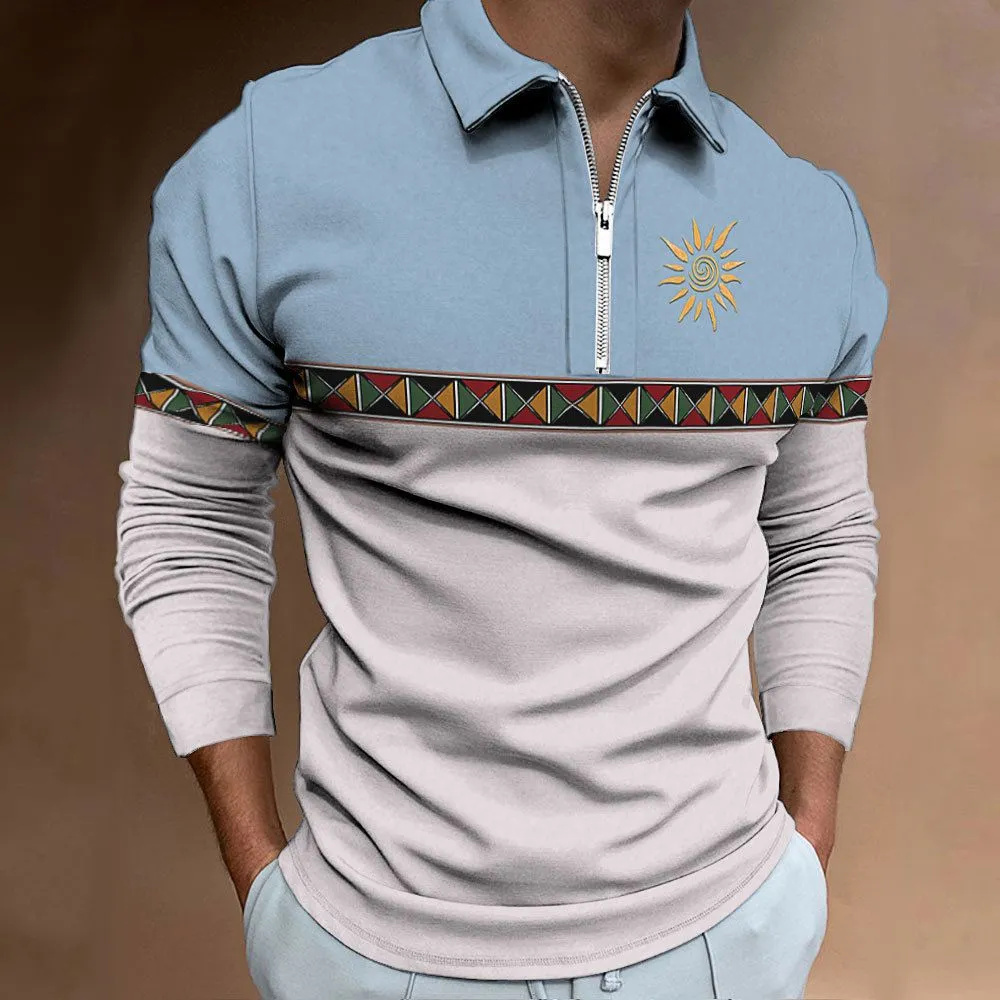 Mens Polo Shirts Retro Color B - Men'S Fashion Golf Clothing ulasan dan harga