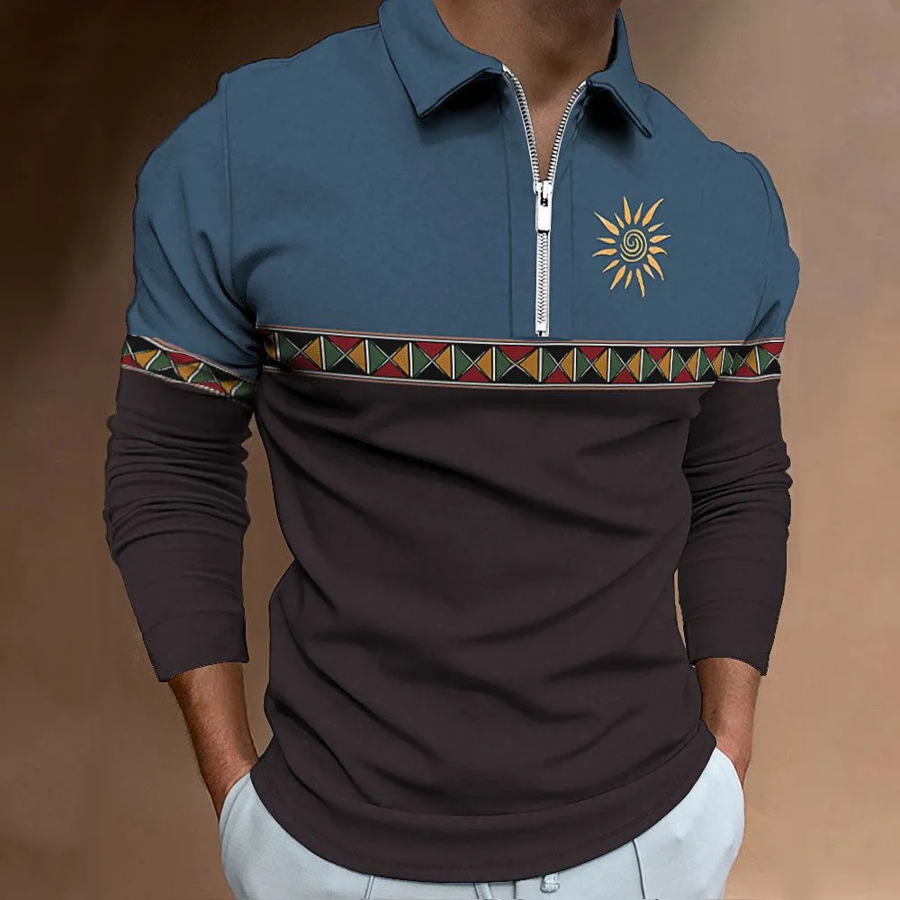 Mens Polo Shirts Retro Color B - Men'S Fashion Golf Clothing ulasan dan harga