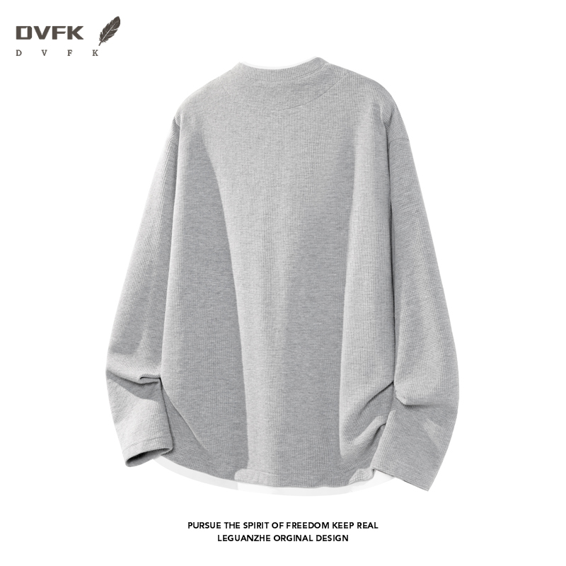 Men Fake Two Piece Long Sleeve - Mens Fashion Casual ulasan dan harga