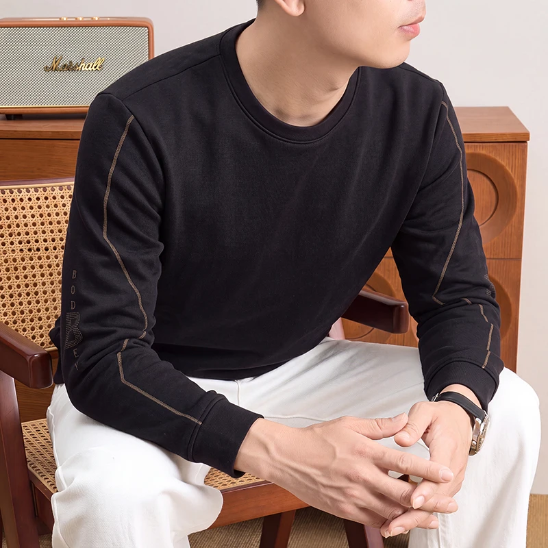 Mens Daily Crew Neck Sweatshir - Mens Fashion Casual ulasan dan harga