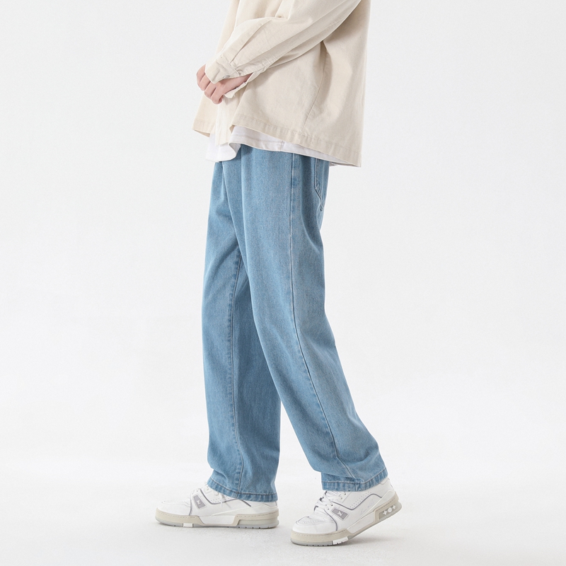 2023 New Korean Fashion Men's  - Men'S Fashion Grey Jeans ulasan dan harga