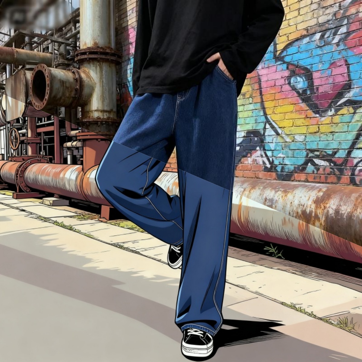 Korean Style Streetwear New Fa - Men'S Fashion Grey Jeans ulasan dan harga