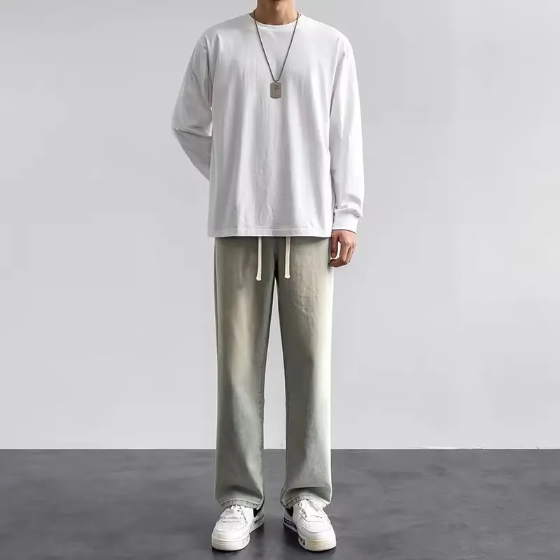 Korean Style Streetwear New Fa - Men'S Fashion Grey Jeans ulasan dan harga
