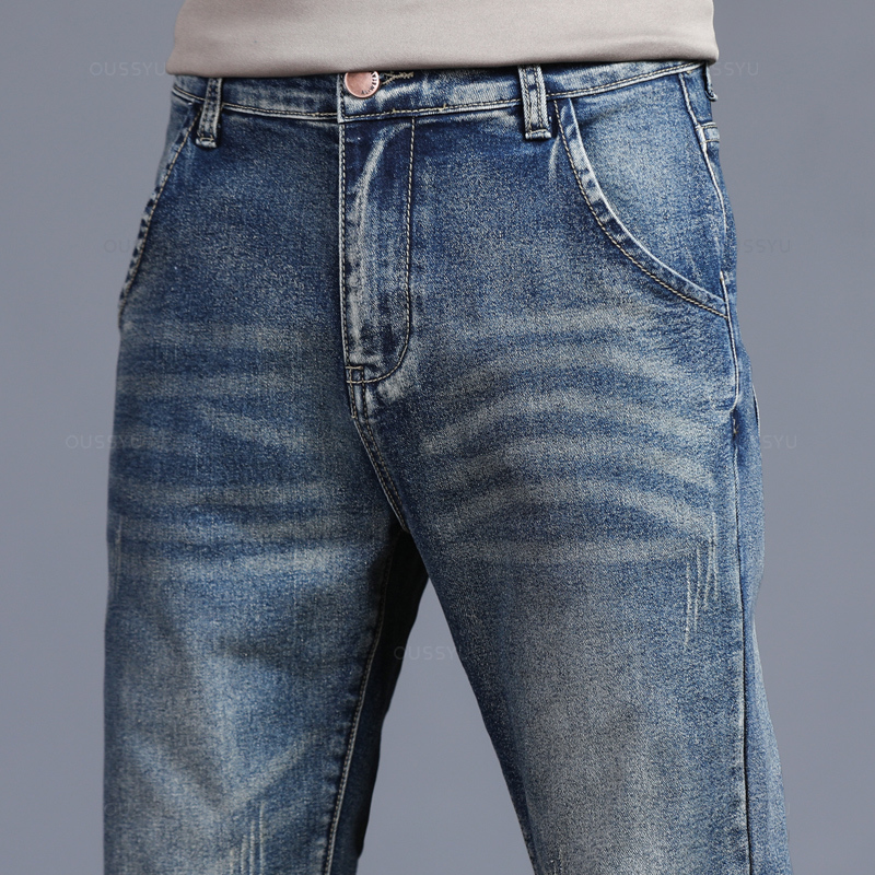 Autumn Winter Cotton Men's Cla - Men'S Fashion Grey Jeans ulasan dan harga
