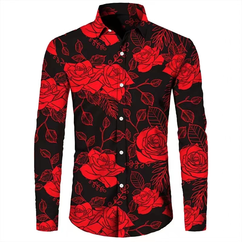 Fashion Flowers 3D Print Men's - Mens Fashion Top ulasan dan harga
