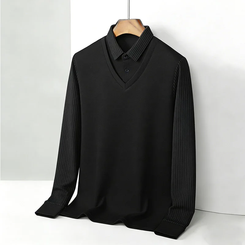 Men's Fake Two Piece Shirt Col - Mens Fashion Top ulasan dan harga