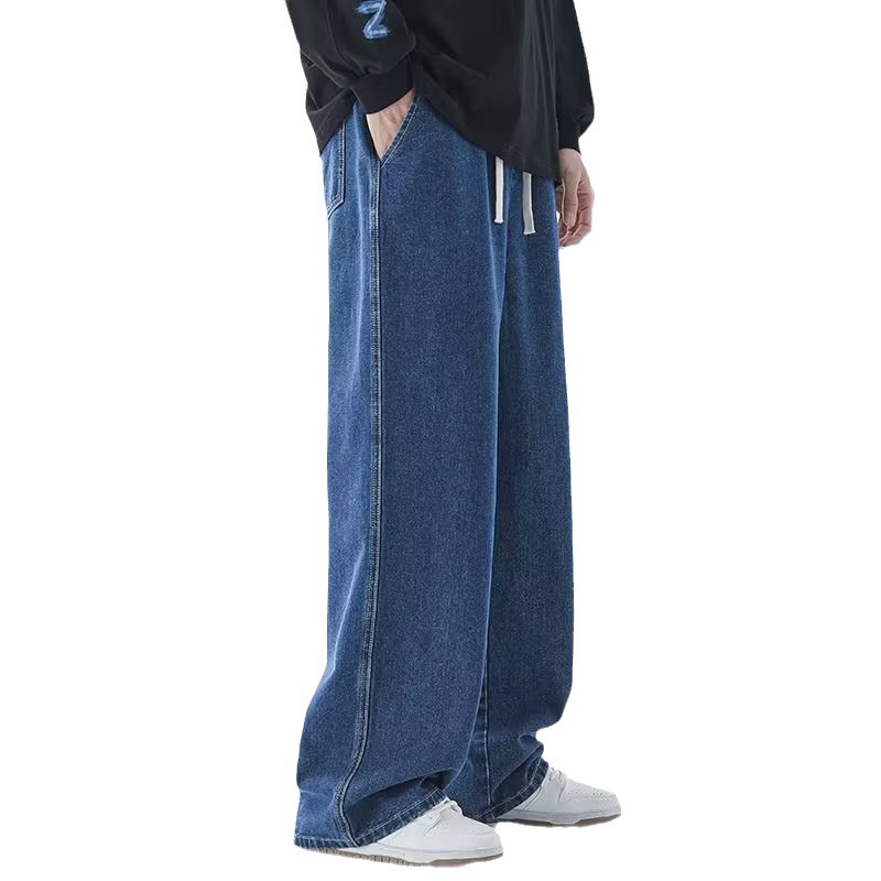 Korean Fashion Men's Baggy Jea - Men'S Fashion Grey Jeans ulasan dan harga