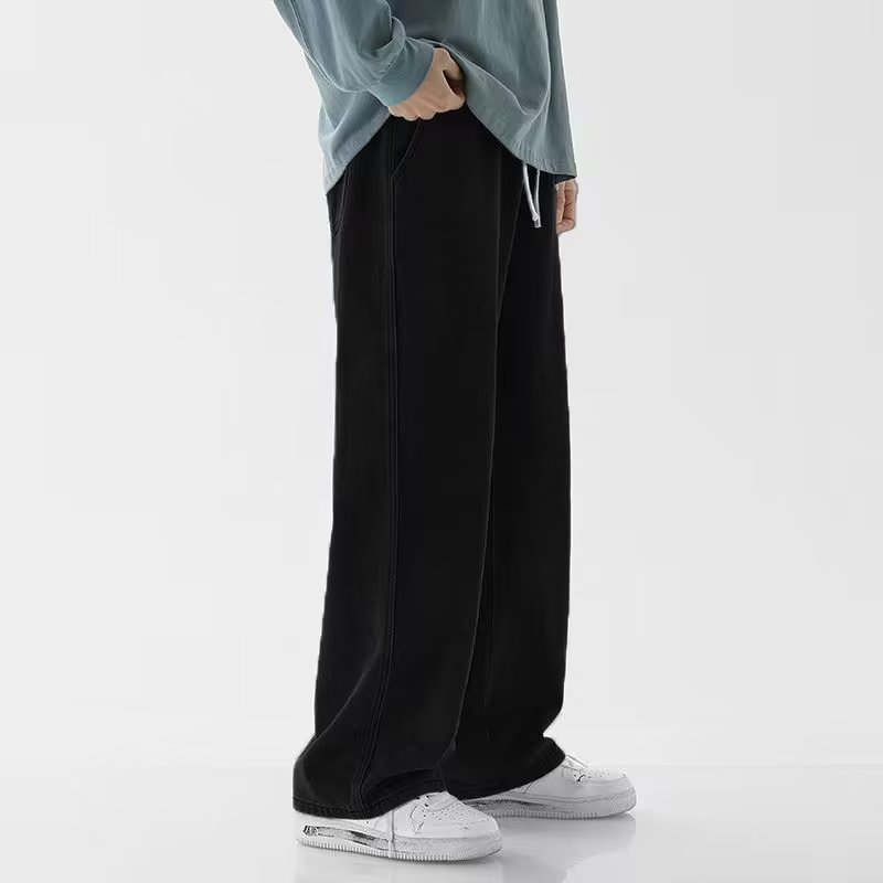 Korean Fashion Men's Baggy Jea - Men'S Fashion Grey Jeans ulasan dan harga