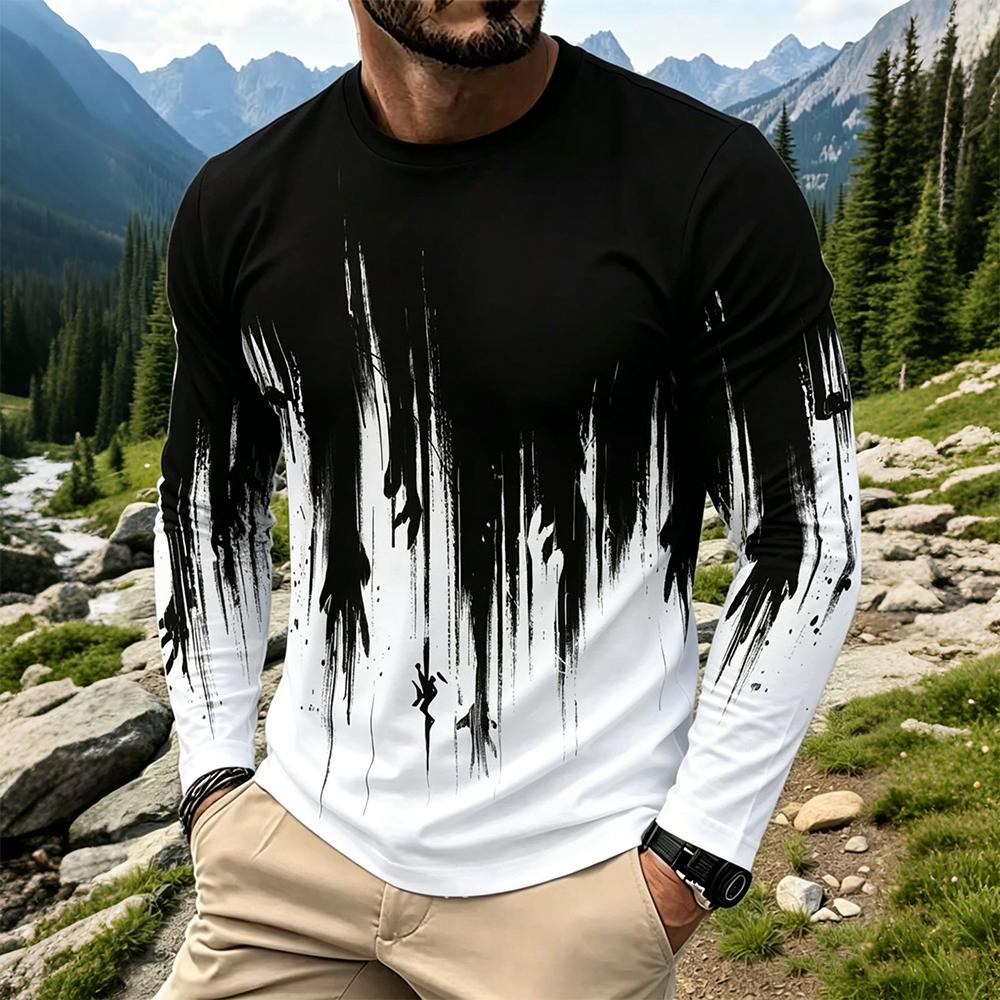 Men's Gradient Ink Splash Long - Mens Fashion Top ulasan dan harga