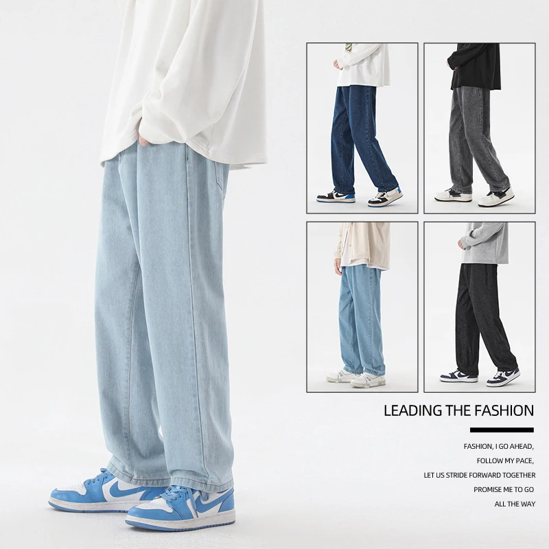 New Korean Fashion Men's Casua - Men'S Fashion Grey Jeans ulasan dan harga